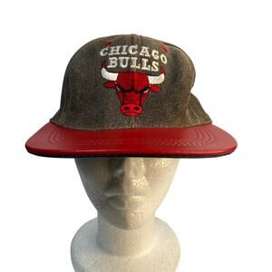 Vintage Chicago Bulls NBA Hat Cap Leather Brim Snapback Jeff Hamilton